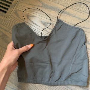 free people dark grey tank top